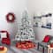 8ft. Pre-Lit Flocked West Virginia Fir Artificial Christmas Tree, Clear LED Lights